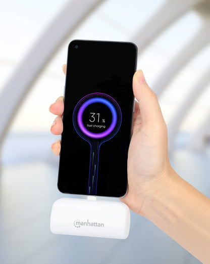 Power Bank PD 5000 mAh con Presa USB-C Integrata 20W Bianco