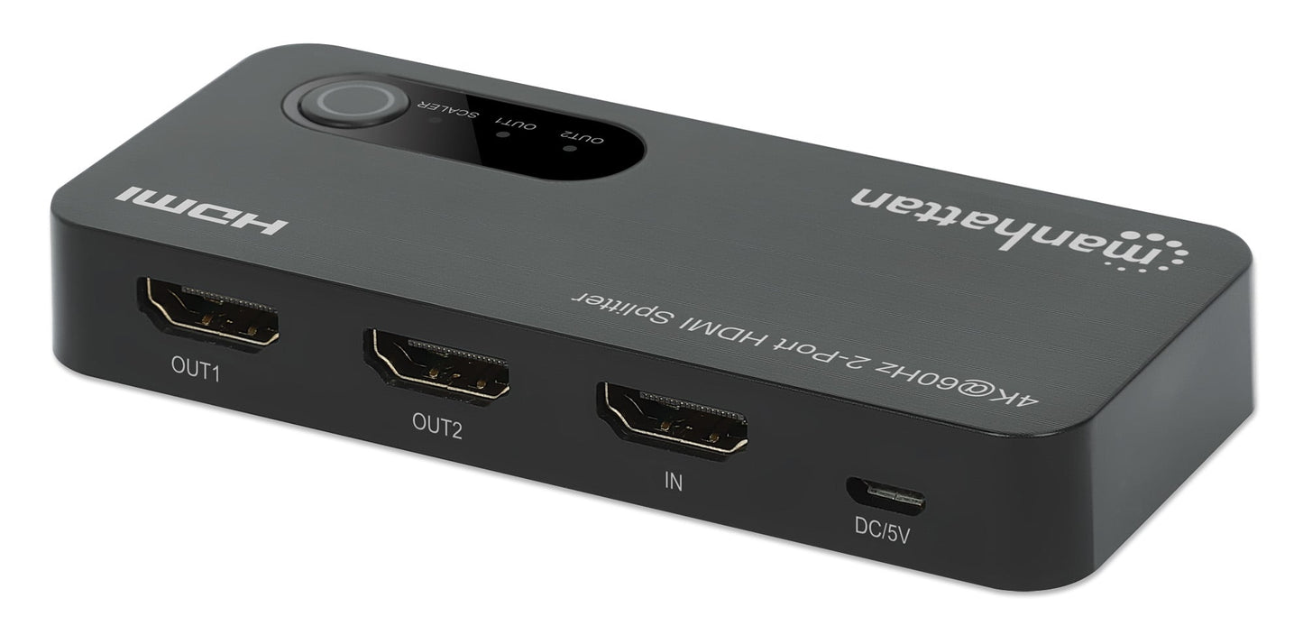 Splitter HDMI 4K@60Hz UHD 3D con LED 2 vie