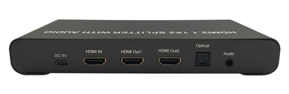 Splitter HDMI 2.1 8K 1 in 2 out con SPDIF e Audio 3.5mm Stereo
