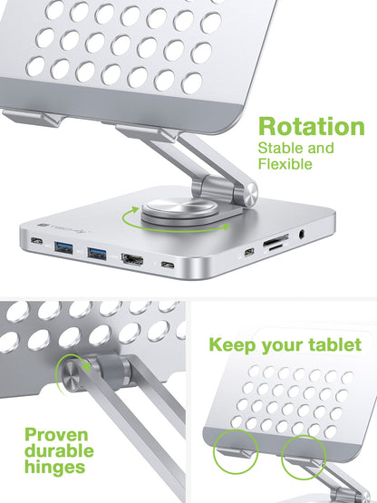 Supporto per Tablet Hub Docking Station USB-C 8 in 1