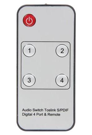 Switch Audio Toslink 4 Porte con Telecomando IR