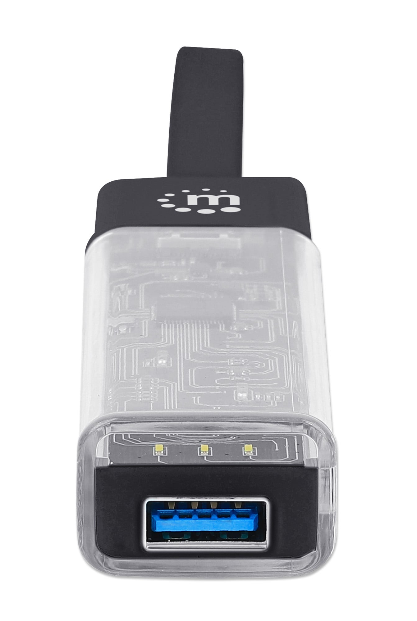 Hub Combo USB 3.2 USB-C e USB-A 4 Porte Nero Trasparente