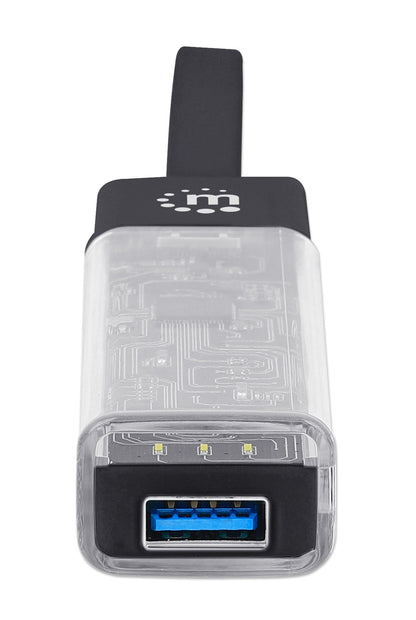 Hub Combo USB 3.2 USB-C e USB-A 4 Porte Nero Trasparente