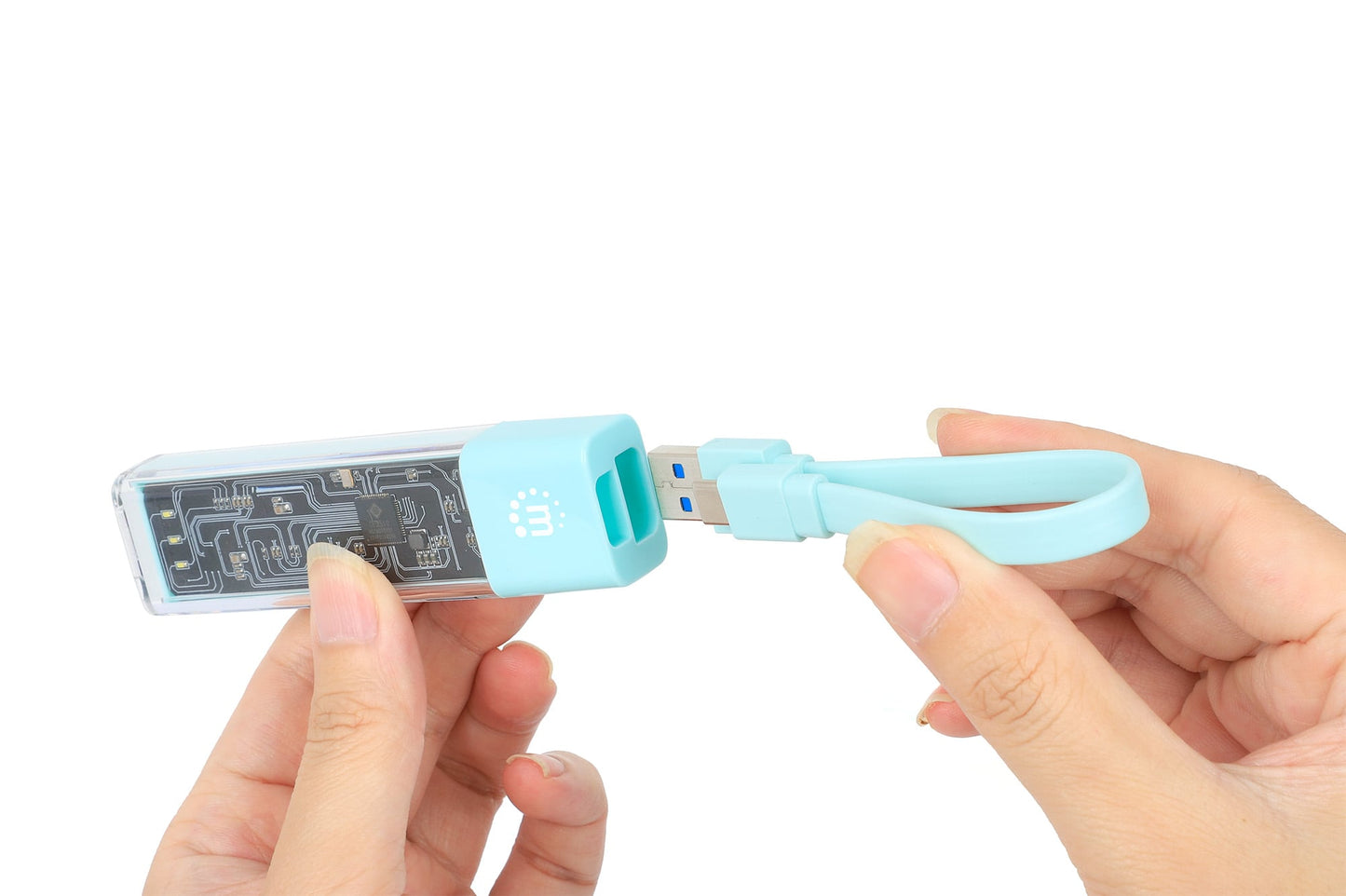 Hub Combo USB 3.2 USB-C e USB-A 4 Porte Verde Trasparente