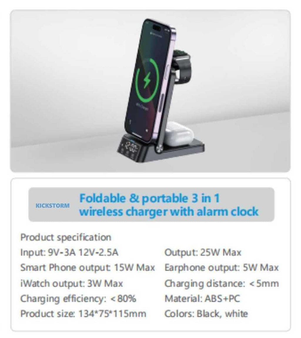 Dock di Ricarica 4 in 1 Compatibile con iPhone (Serie 8-15), Samsung, OnePlus, AirPods 2/3/Pro e Smartwatch