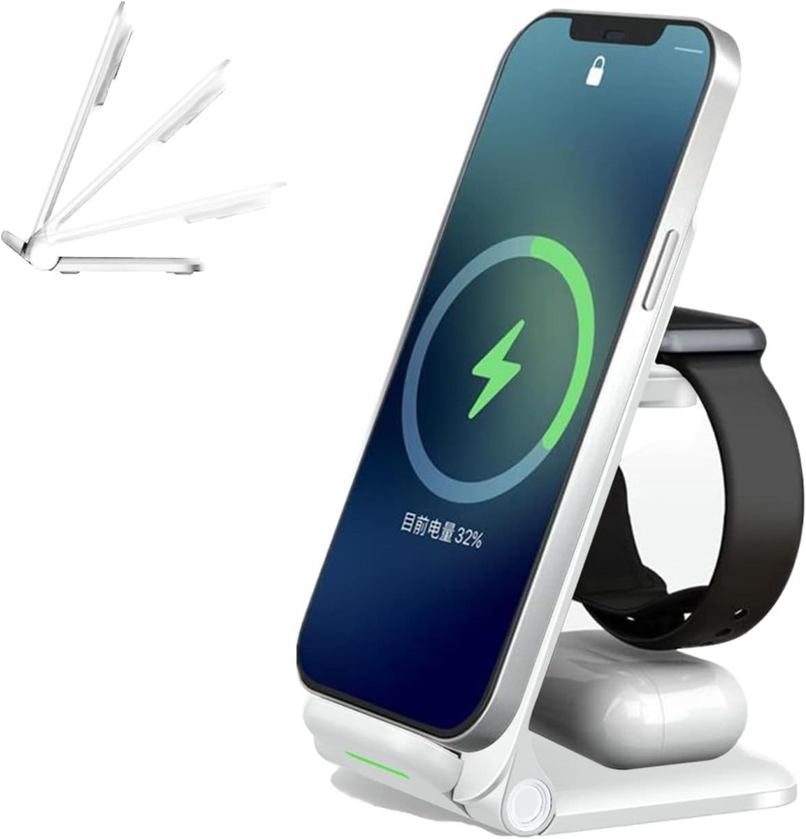 Caricatore wireless 3 in 1 pieghevole stazione di ricarica wireless rapida