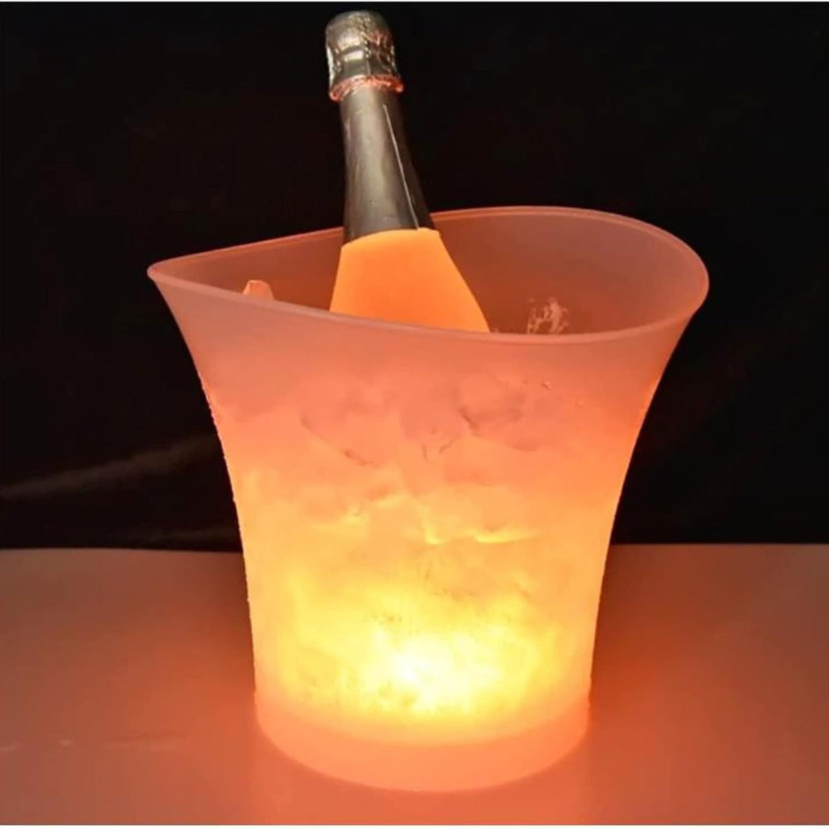 Secchiello per Ghiaccio Smad Mini 7 Litri - Secchiello in Plastica Trasparente con LED Multicolore per Champagne, Vino e Bevande - Ideale per Bar, Discoteche, Karaoke e Feste