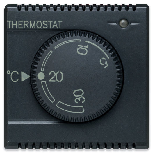 Tekla S44 Termostato Elettronico con Manopola 230V NA+NC 5A 2 Moduli Grigio Opaco