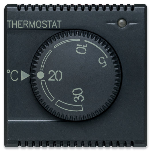 Tekla S44 Termostato Elettronico con Manopola 230V NA+NC 5A 2 Moduli Grigio Opaco