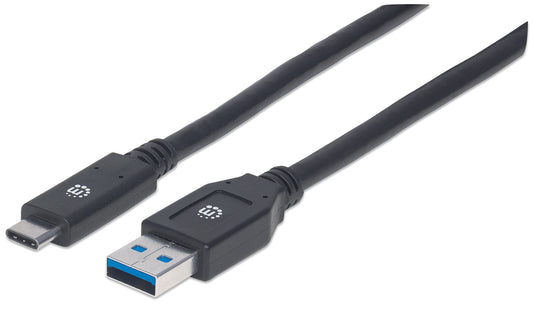 Cavo USB 3.2 Gen1 tipo A Maschio / USB-C Maschio 3 metri Nero