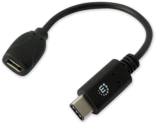 Cavo HiSpeed USB MicroB Femmina / USB-C Maschio 0,15m Nero