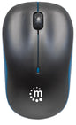 Mouse Ottico Wireless con Micro Ricevitore USB 1000 Dpi Nero/Azzurro