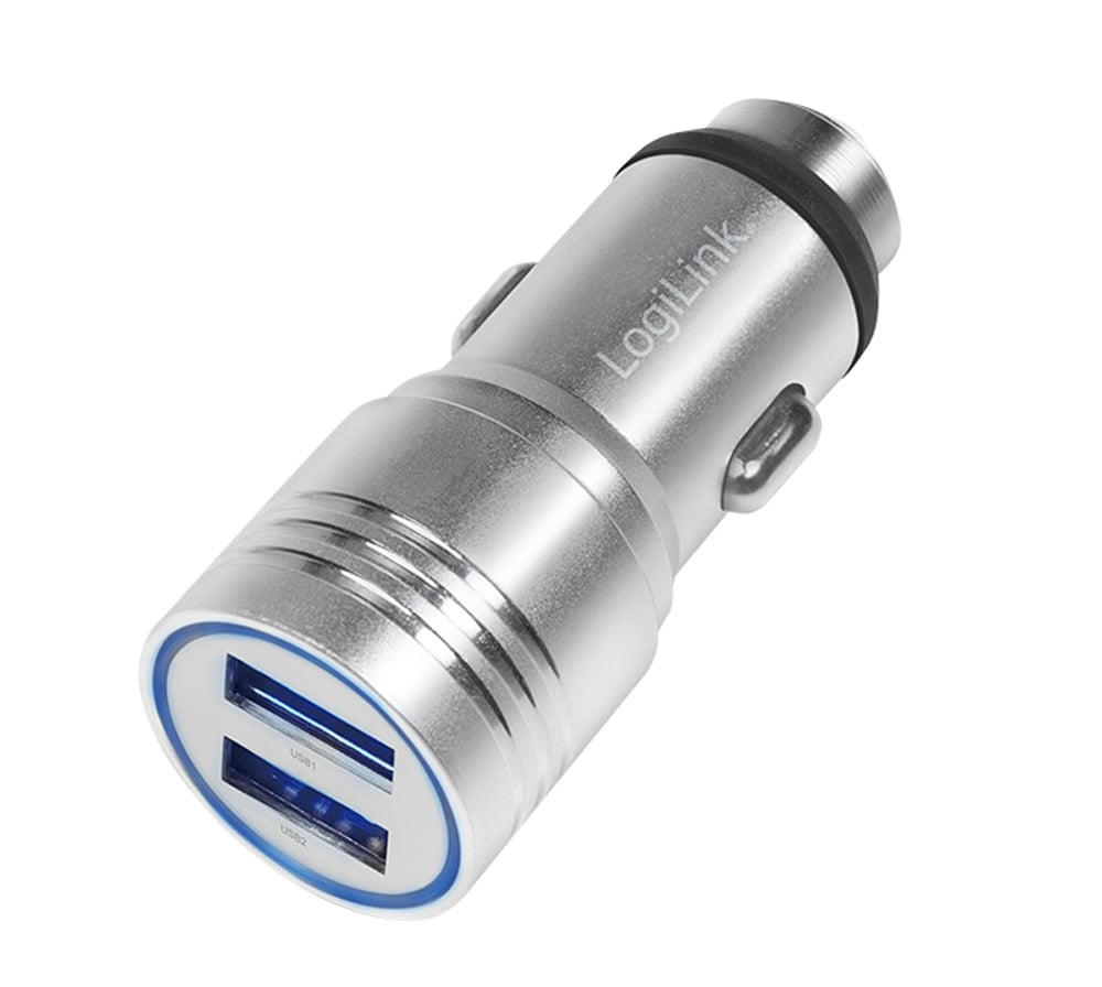 Caricatore da Auto in Alluminio 2x USB 10,5W Rompivetro di Emergenza