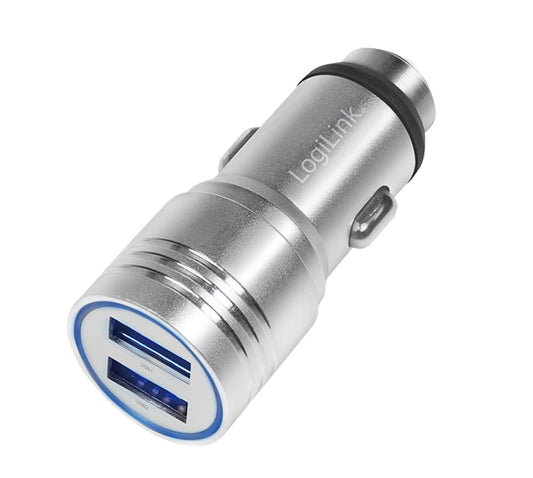 Caricatore da Auto in Alluminio 2x USB 10,5W Rompivetro di Emergenza