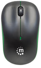 Mouse Ottico Wireless con Micro Ricevitore USB 1000 Dpi Nero/Verde