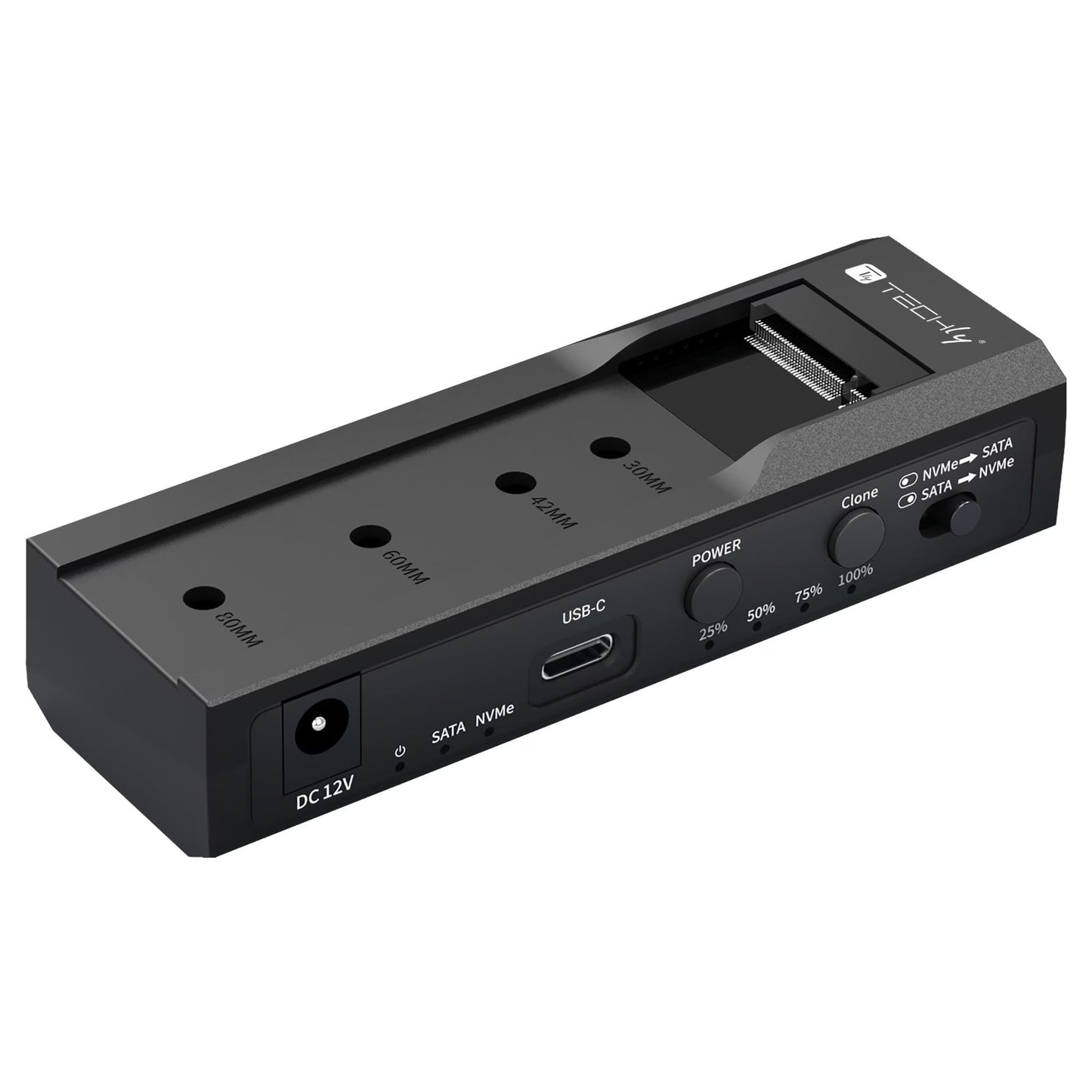 Adattatore/Duplicatore per HDD/SSD SATA da 2,5”/3,5” e SSD NVME M.2