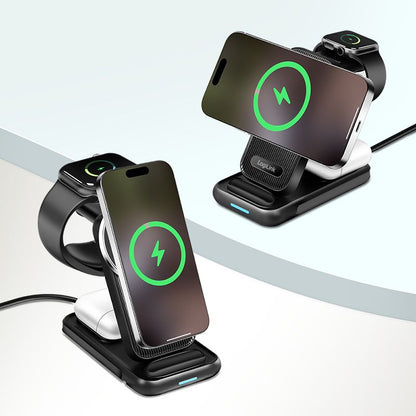 Stazione di Ricarica Wireless USB-C 4 in 1 compatibile con Apple MagSafe 20,5W Nero