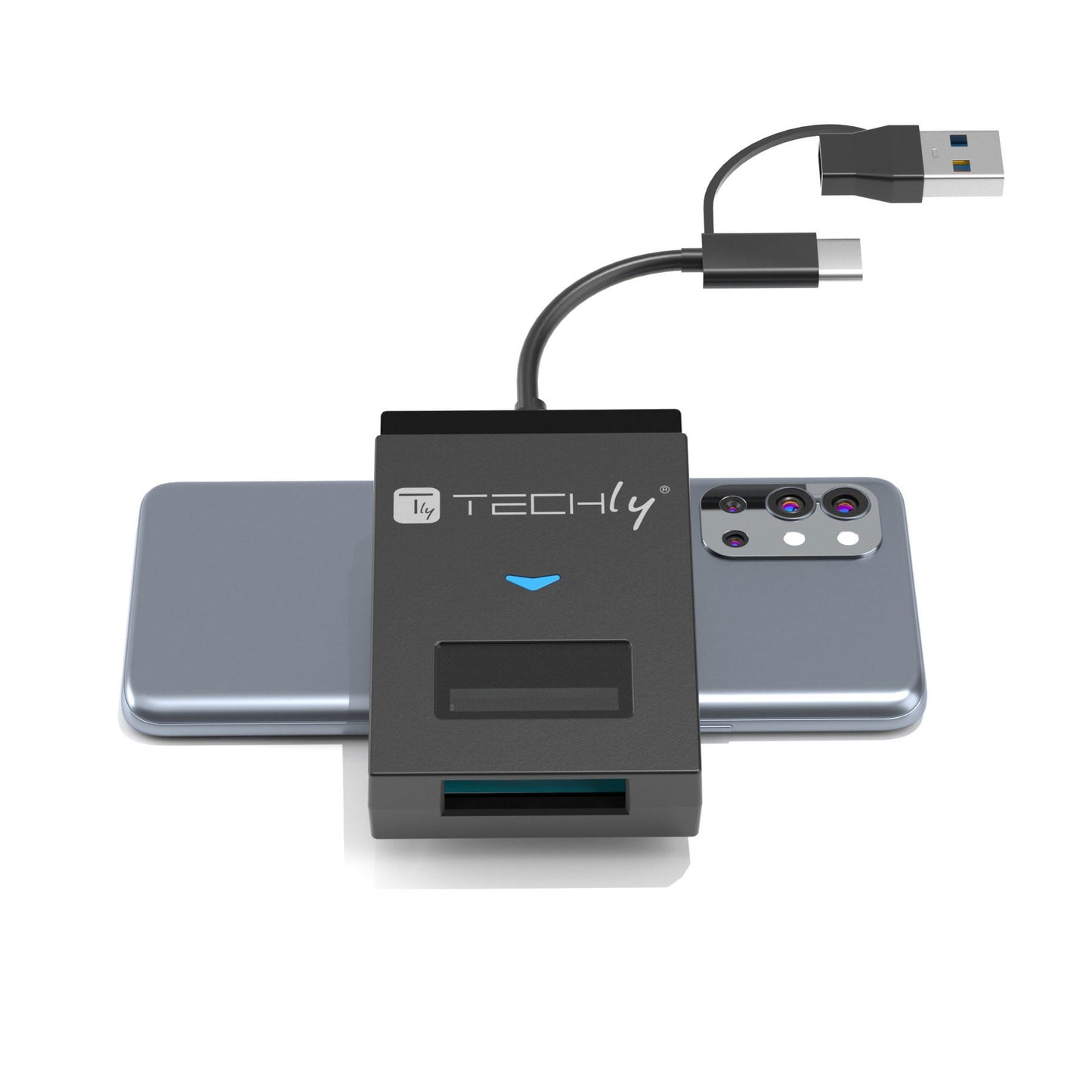 Adattatore USB-A/USB-C a NVME/SATA M.2 con Lettore Memorie SD/TF