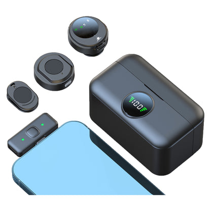 Set 2 Mini Microfoni Lavalier Wireless con Ricevitore USB-C e Custodia di Ricarica, TASSA