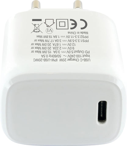 Caricatore Alimentatore GaN USB-C da Muro 20W