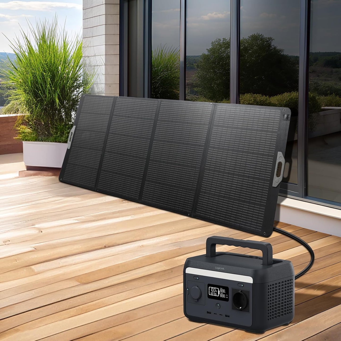 Stazione di Alimentazione Portatile 300W LiFePO4 Batteria Ricarica Solare