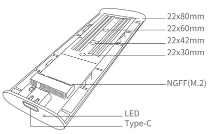 Box Esterno USB-C USB3.2 Gen2 NVMe/SATA M.2 SSD