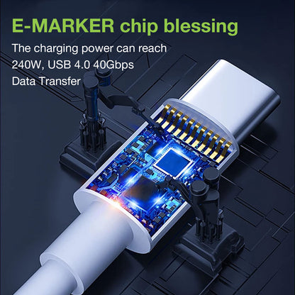 Cavo USB4 Gen3 EPR USB-C M/M 40G 240W PD3.1 8K E-Mark Certificato 1m