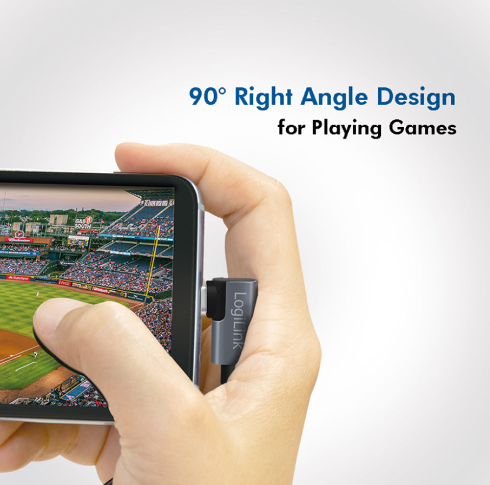 Cavo HighSpeed E-mark PD USB-C Maschio Angolato/USB-C Maschio Dritto 2m Nero