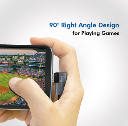 Cavo HighSpeed E-mark PD USB-C Maschio Angolato/USB-C Maschio Dritto 2m Nero