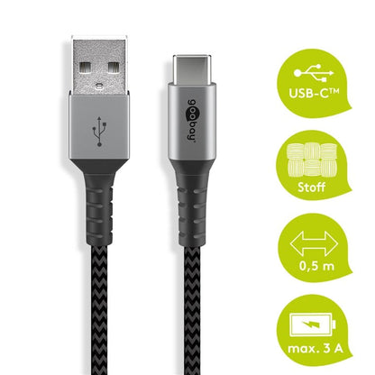 Cavo USB-C a USB A Connettori in Metallo e Rivestimento Tessuto 2,0m