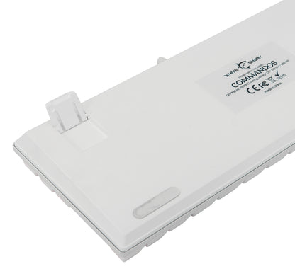 Tastiera Gaming Meccanica USB Anti Ghosting Retroilluminazione LED RGB 87 Tasti Bianco, COMMANDOS