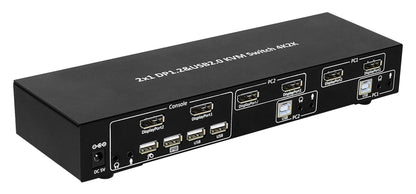 Switch KVM 2 porte DisplayPort1.2 per doppio Monitor