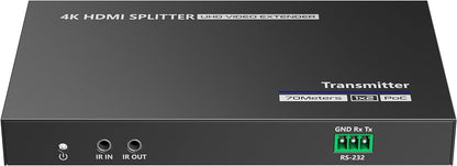 Extender Splitter HDMI 2 vie su Cavo di Rete 70 metri PoC