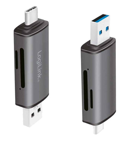 Lettore USB 3.2 Gen 1 di SD e MicroSD con Connessioni USB-C e USB A OTG