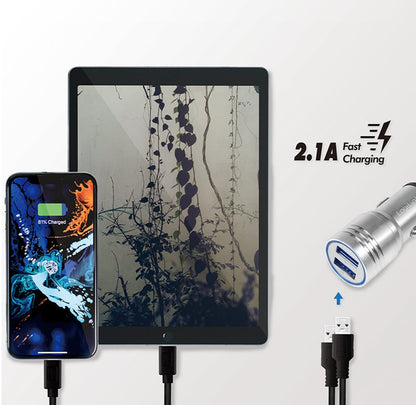 Caricatore da Auto in Alluminio 2x USB 10,5W Rompivetro di Emergenza