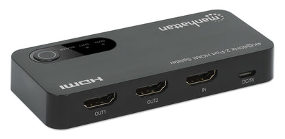 Splitter HDMI 4K@60Hz UHD 3D con LED 2 vie