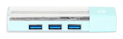 Hub Combo USB 3.2 USB-C e USB-A 4 Porte Verde Trasparente