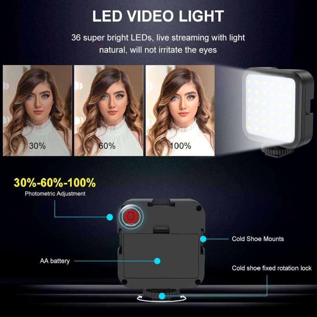 Kit vlogger professionale 4 in 1 treppiede cellulare con microfono e luce led