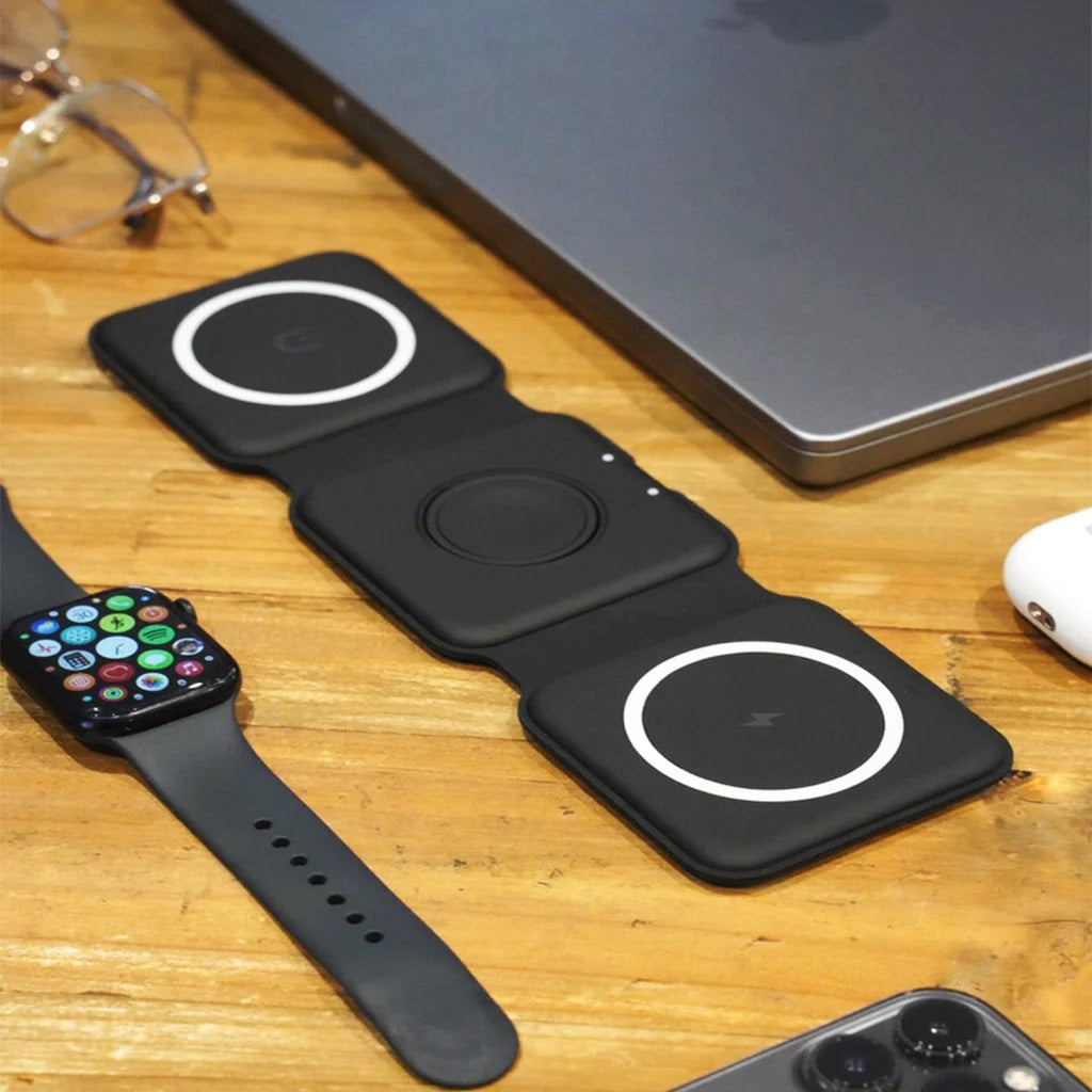 Caricabatterie wireless 3 in 1 pieghevole stazione di ricarica wireless rapida docking station caricatore senza fili