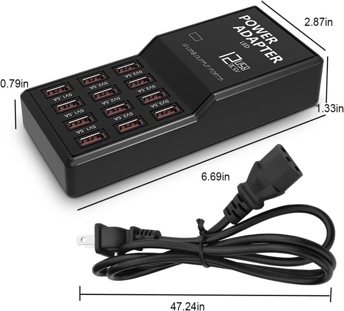 Stazione di Ricarica hub USB Multi Porte 12 Porte di Ricarica Caricabatterie da Parete Intelligente Stazione di Ricarica Rapida Dispositivo USB
