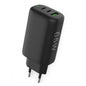 Caricabatterie GaN USB-A e 2 porte USB-C&trade; Power Delivery 65W Ricarica Rapida Nero