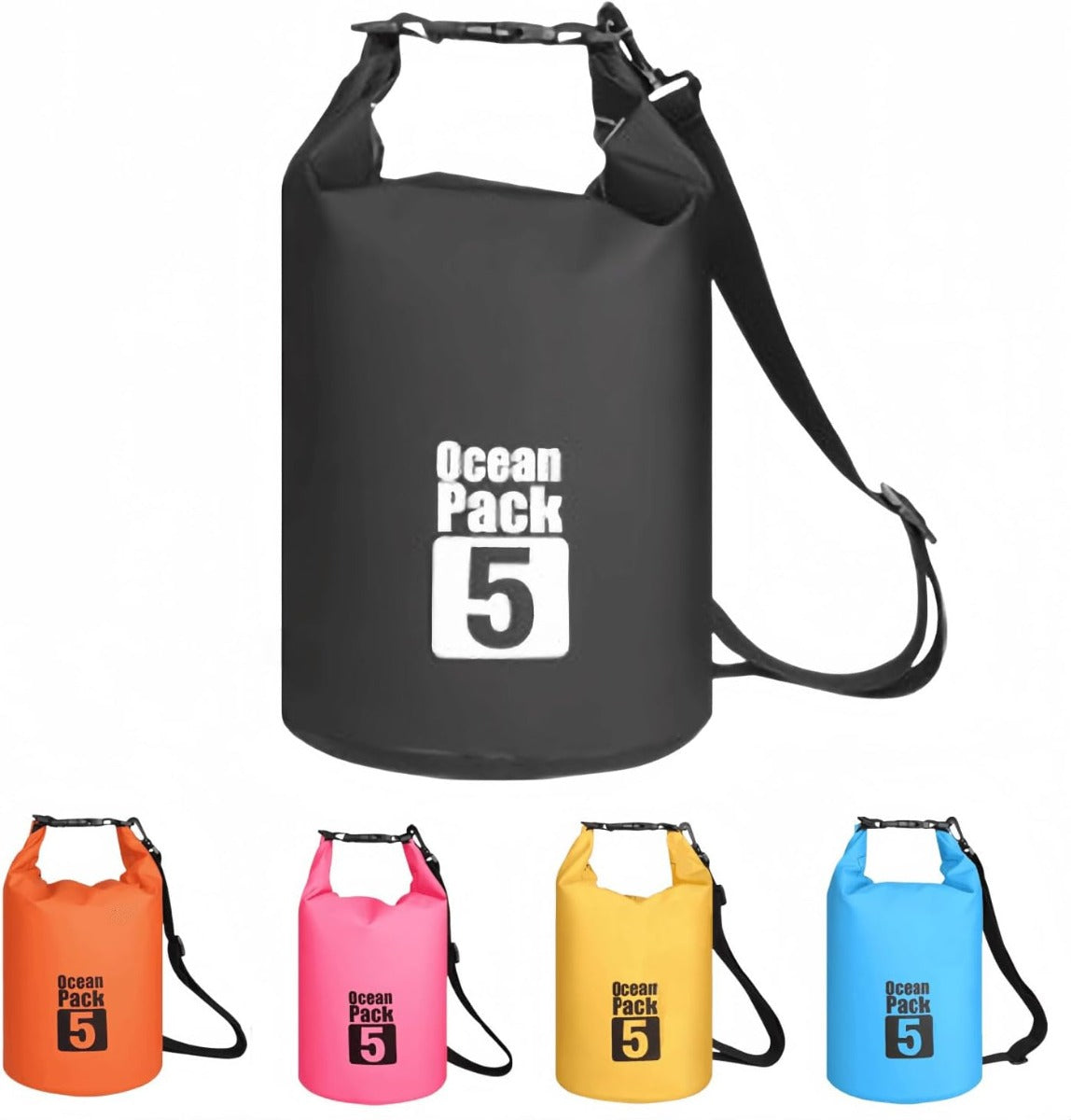 Borsa Stagna Impermeabile 5L con Tracolla – Ideale per Sport Acquatici, Campeggio e Attività Outdoor