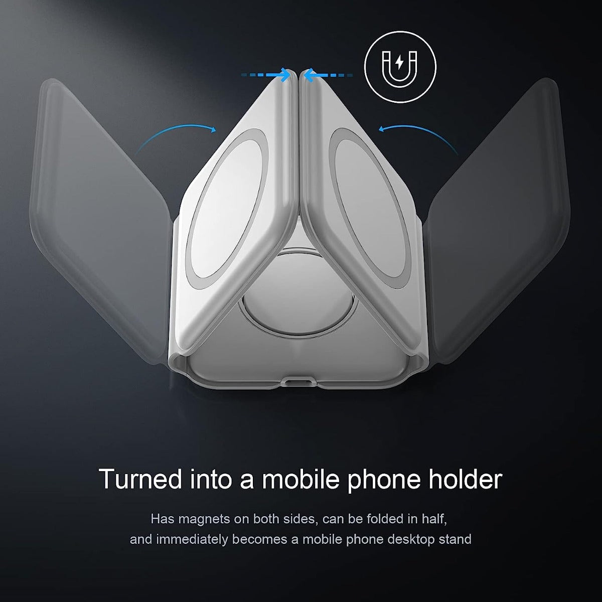 Caricabatterie wireless 3 in 1 pieghevole stazione di ricarica wireless rapida docking station caricatore senza fili