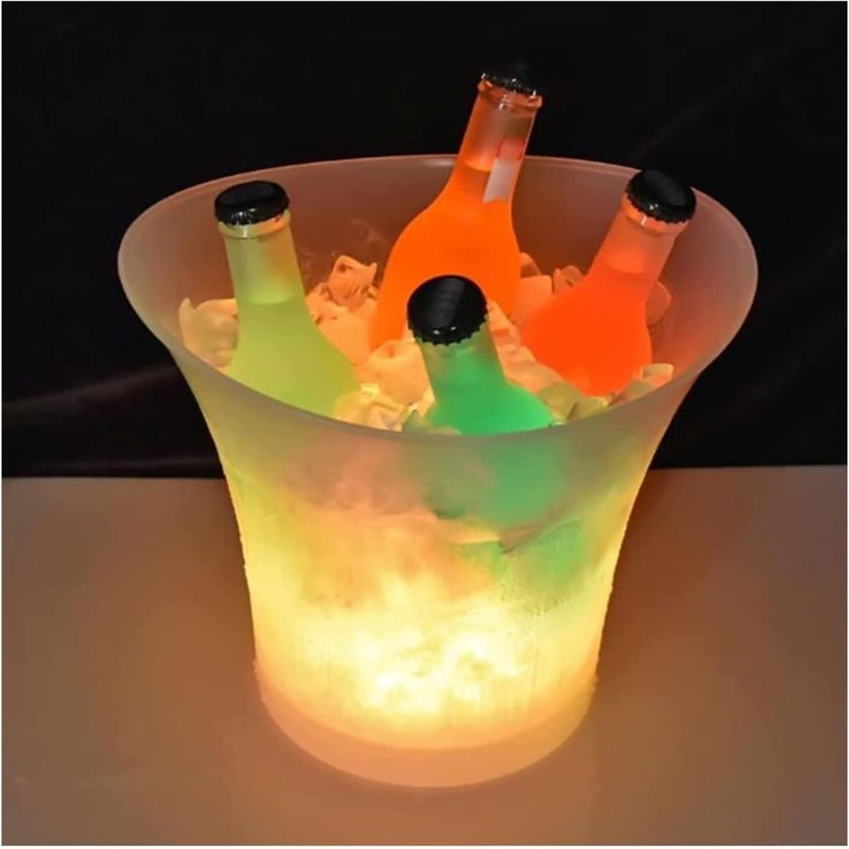 Secchiello per Ghiaccio Smad Mini 7 Litri - Secchiello in Plastica Trasparente con LED Multicolore per Champagne, Vino e Bevande - Ideale per Bar, Discoteche, Karaoke e Feste