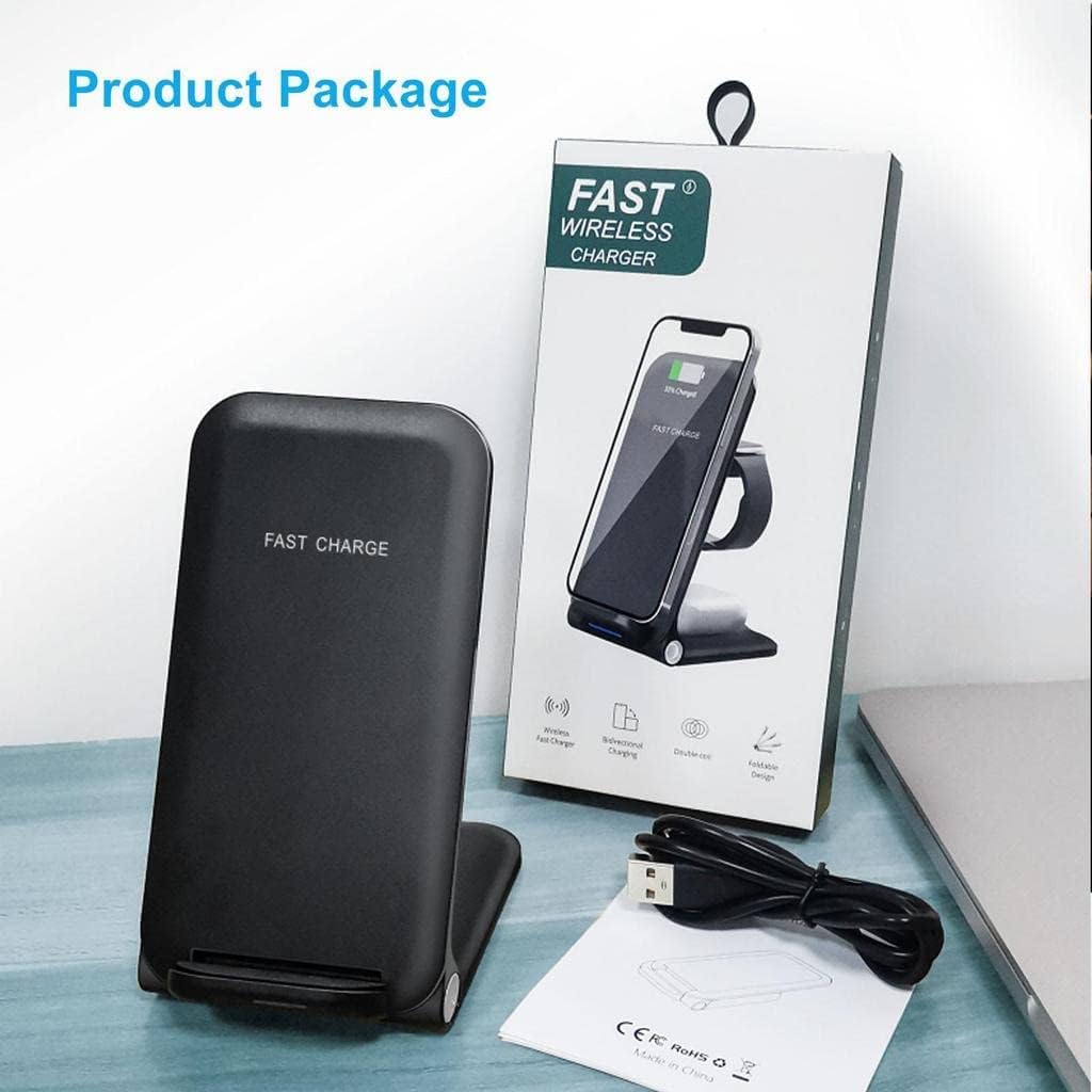 Caricatore wireless 3 in 1 pieghevole stazione di ricarica wireless rapida