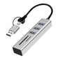 Hub USB 3.2 3 porte USB-A, 2  SD/microSD Alluminio Silver