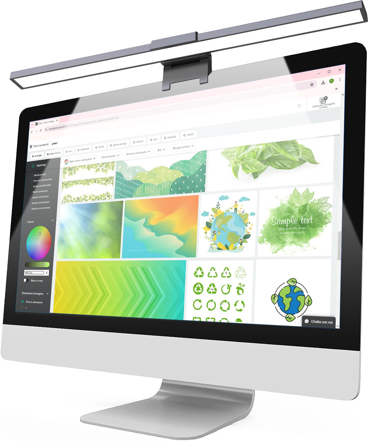 Barra Luminosa per Monitor 66 LED Luce di Lettura USB-C™ con Regolazione Temperatura Colore e Dimmer