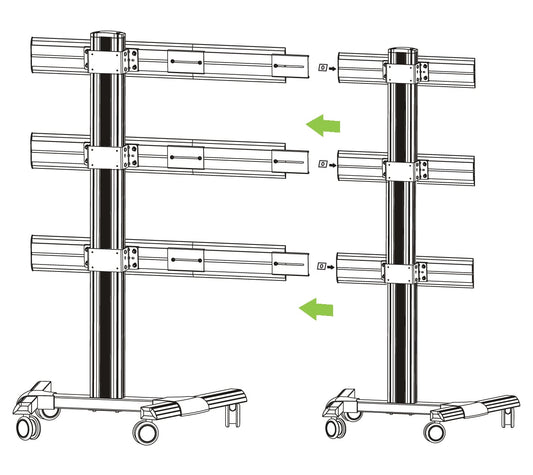 Kit Staffe e Braccio di Giunzione per Supporto Video Wall da Pavimento