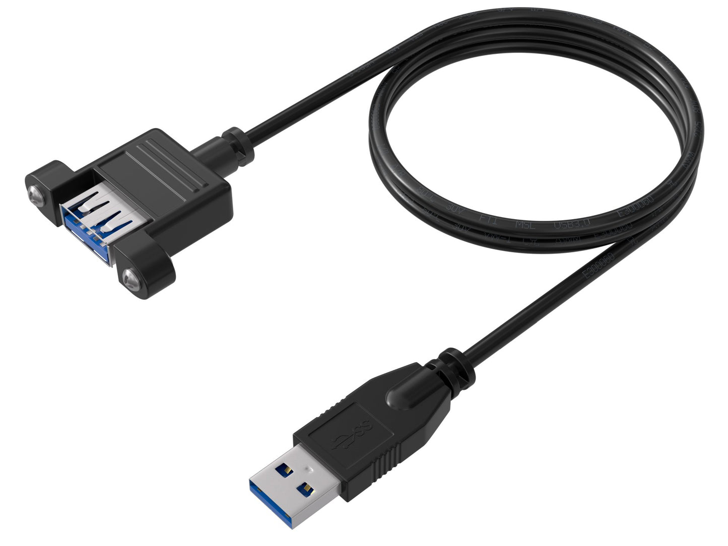 Cavo Prolunga USB 3.2 SuperSpeed A/A M/F da Pannello 1m Nero