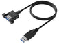 Cavo Prolunga USB 3.2 SuperSpeed A/A M/F da Pannello 1m Nero